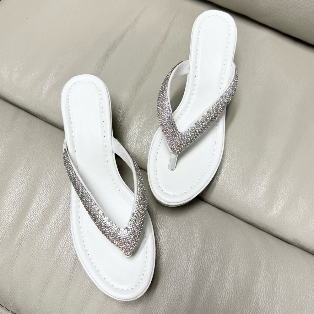 Elegant White Women's Sandals - Size 11 Women